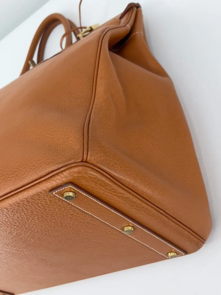 Hermès HAC (Haut à Courroies) 45 Natural Ardennes Leather Gold Hardware