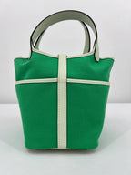 Hermès Picotin Cargo Lock 18 Vert Comics Toile and Vert Fizz Swift Leather Palladium Hardware