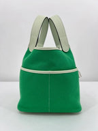 Hermès Picotin Cargo Lock 18 Vert Comics Toile and Vert Fizz Swift Leather Palladium Hardware