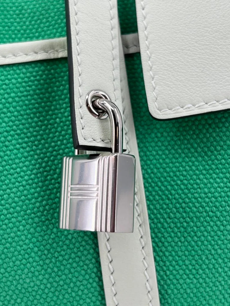 Hermès Picotin Cargo Lock 18 Vert Comics Toile and Vert Fizz Swift Leather Palladium Hardware