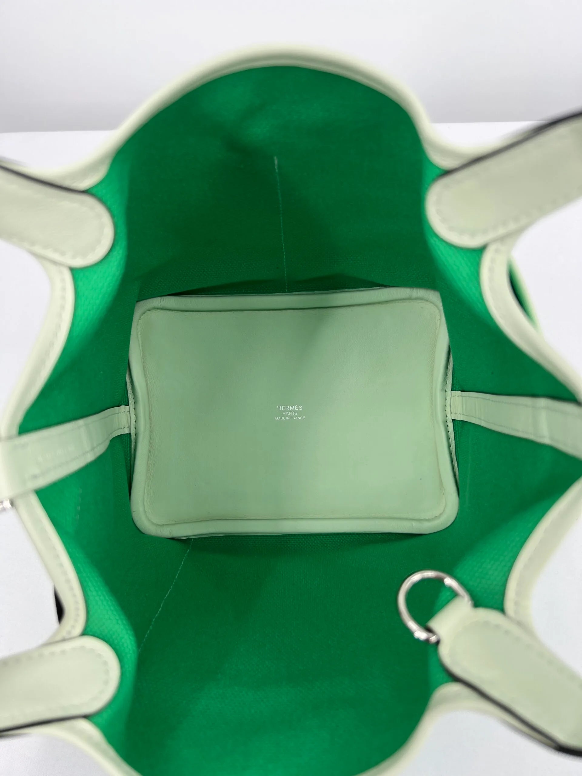Hermès Picotin Cargo Lock 18 Vert Comics Toile and Vert Fizz Swift Leather Palladium Hardware