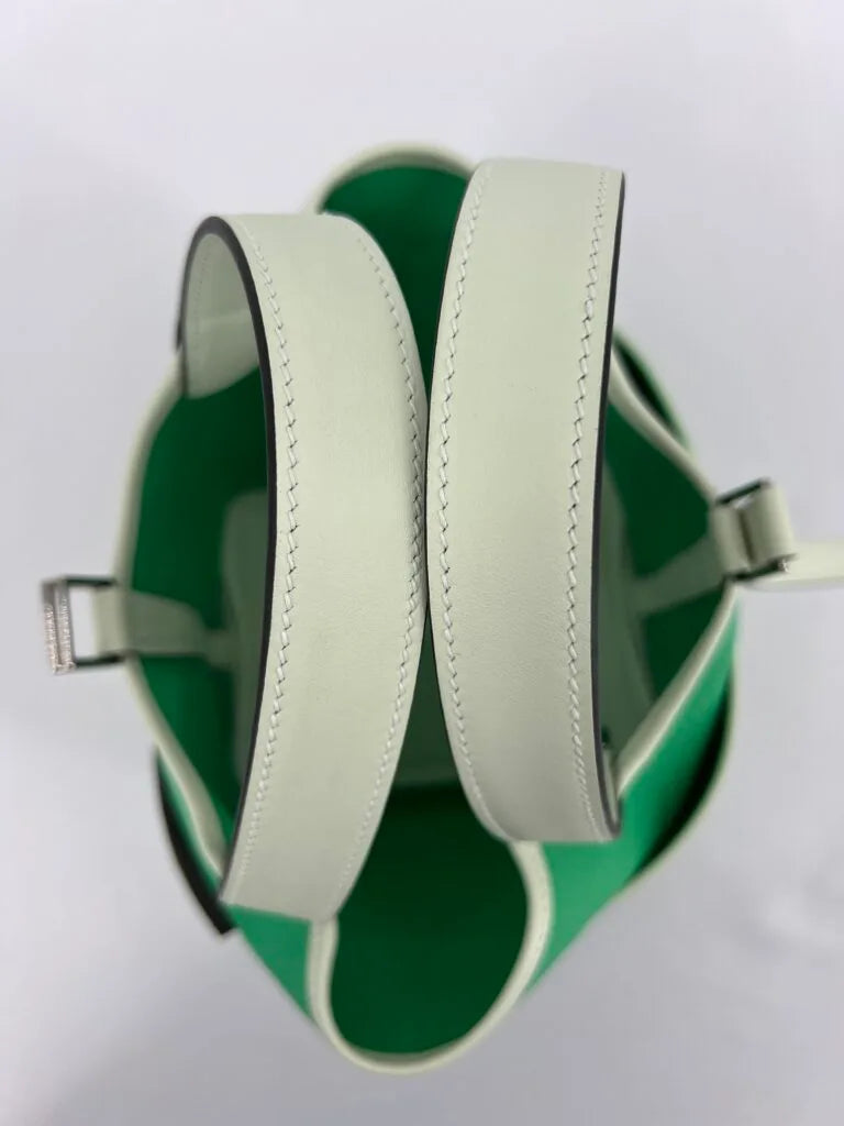 Hermès Picotin Cargo Lock 18 Vert Comics Toile and Vert Fizz Swift Leather Palladium Hardware