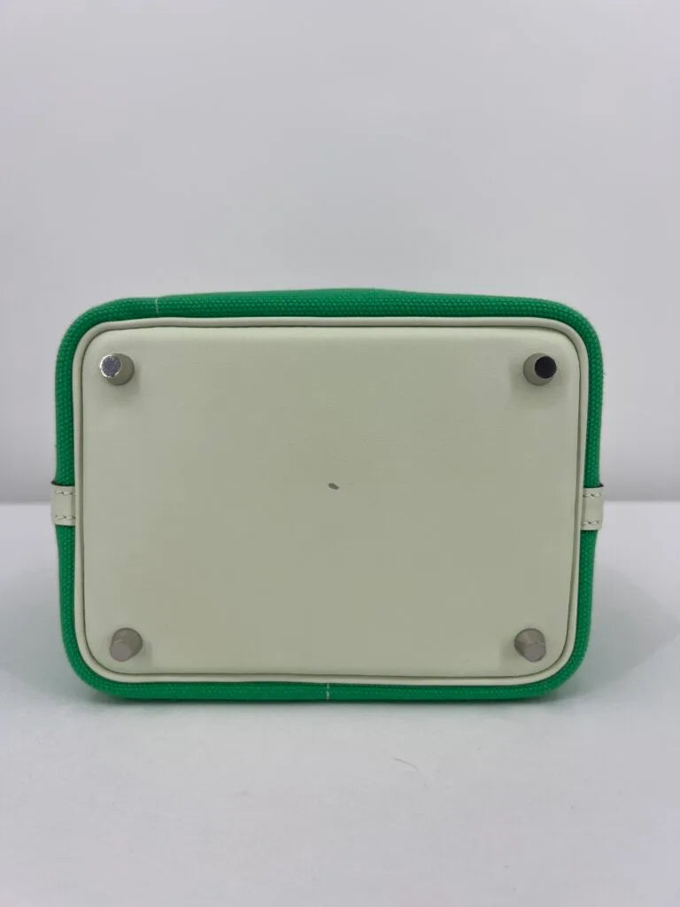 Hermès Picotin Cargo Lock 18 Vert Comics Toile and Vert Fizz Swift Leather Palladium Hardware