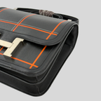 Hermès Constance 24 Limited Edition Tattersall Orange & Black Toile H Swift Palladium Hardware