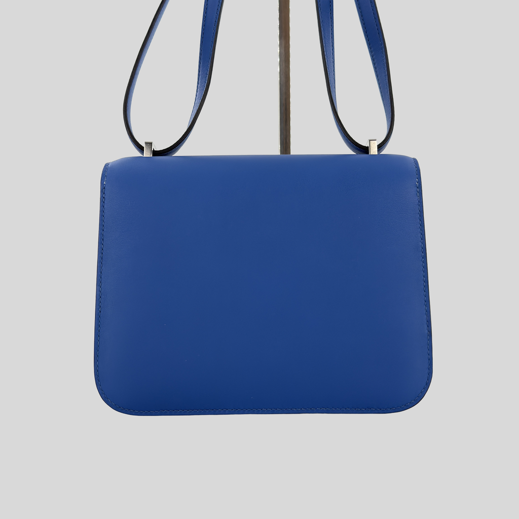 Hermès Constance 18 Bleu France Swift Palladium Hardware