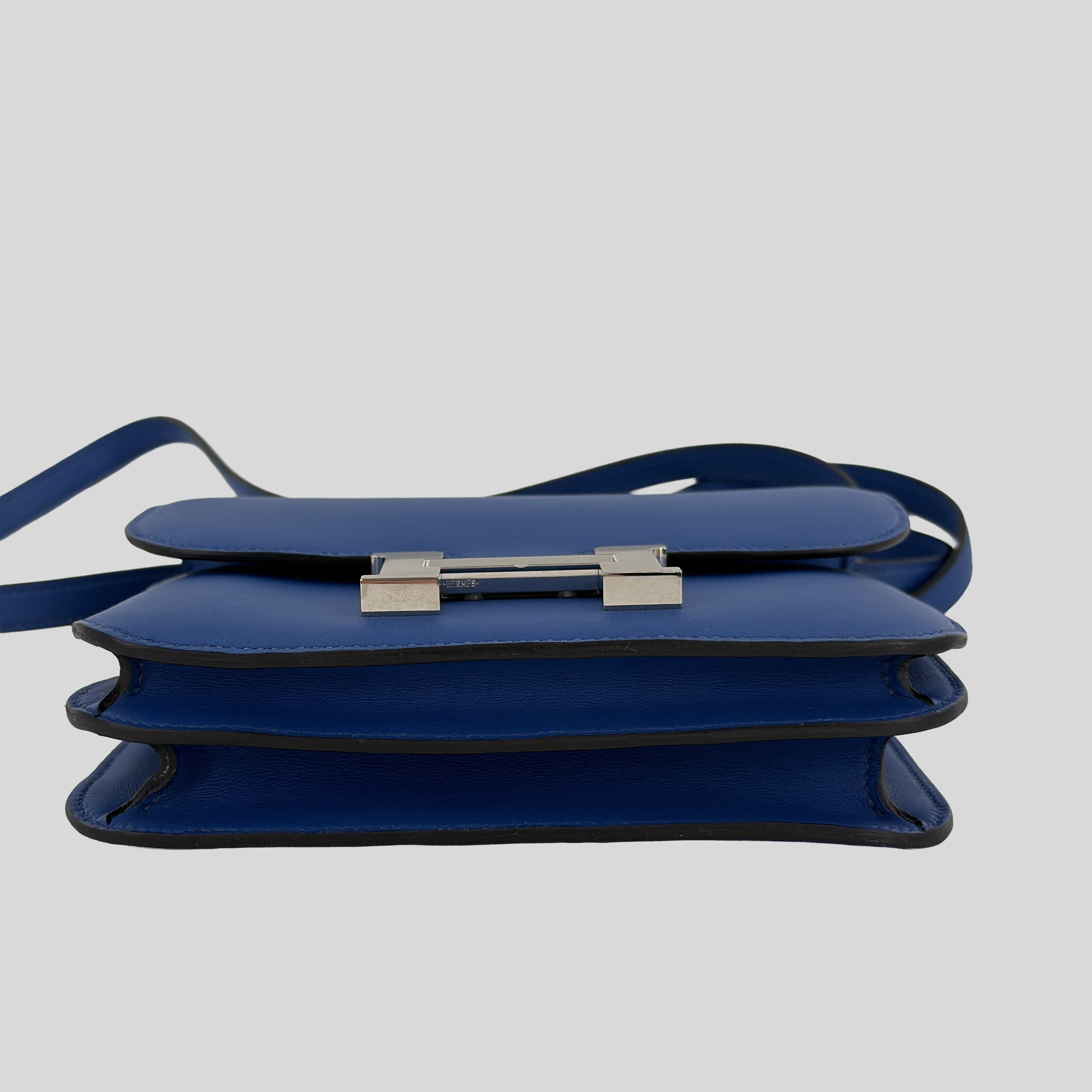 Hermès Constance 18 Bleu France Swift Palladium Hardware