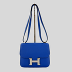 Hermès Constance 18 Bleu France Swift Palladium Hardware