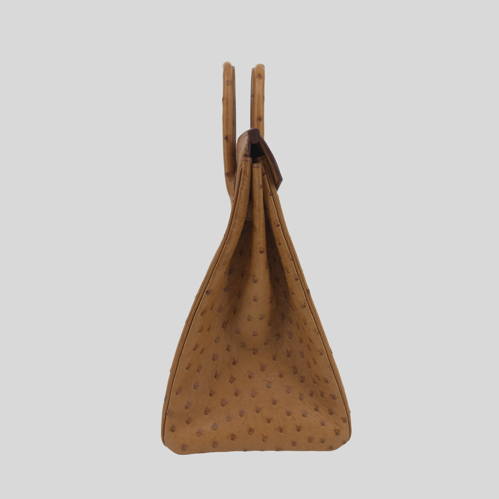 Hermès HAC 32 Gold Ostrich Gold Hardware