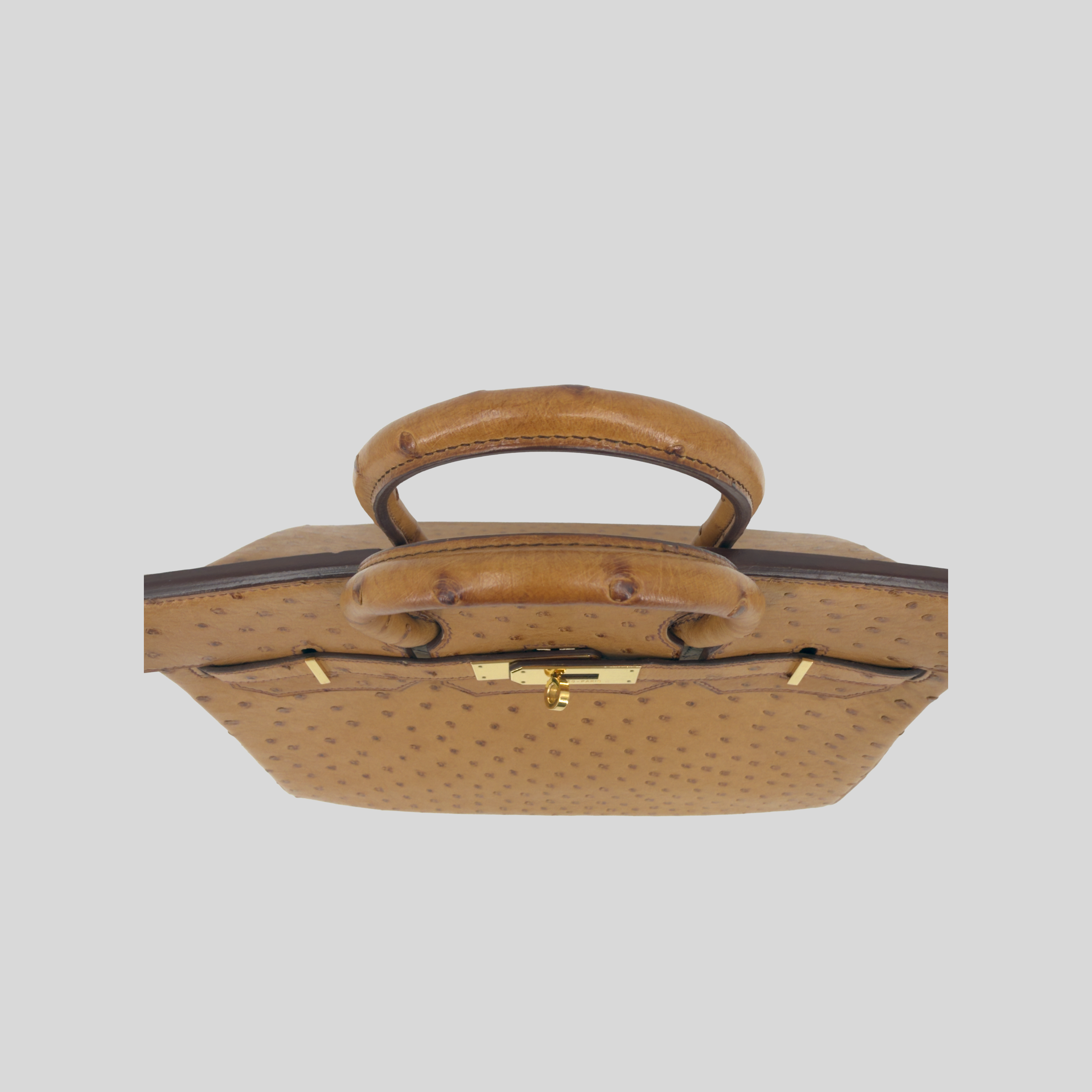 Hermès HAC 32 Gold Ostrich Gold Hardware