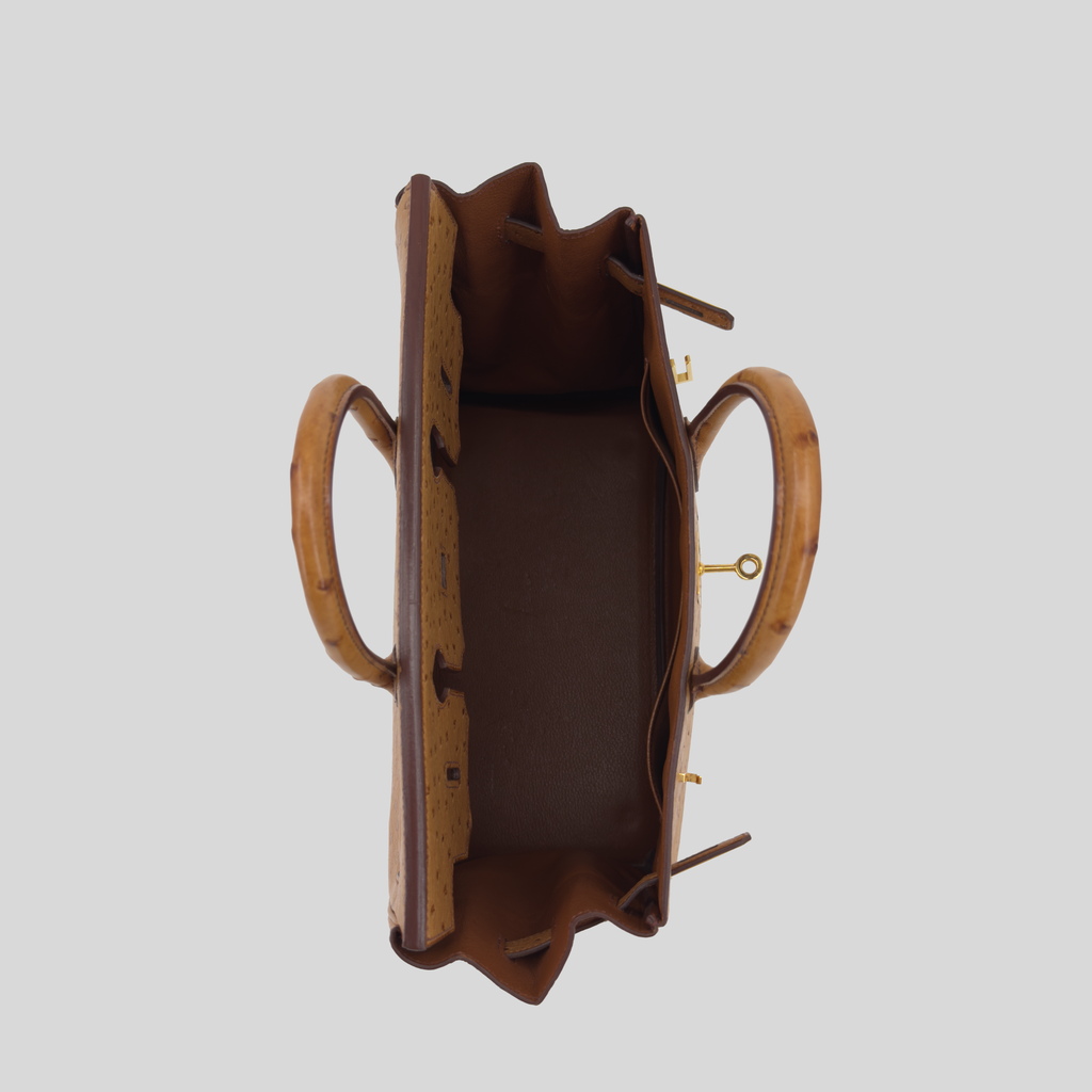 Hermès HAC 32 Gold Ostrich Gold Hardware