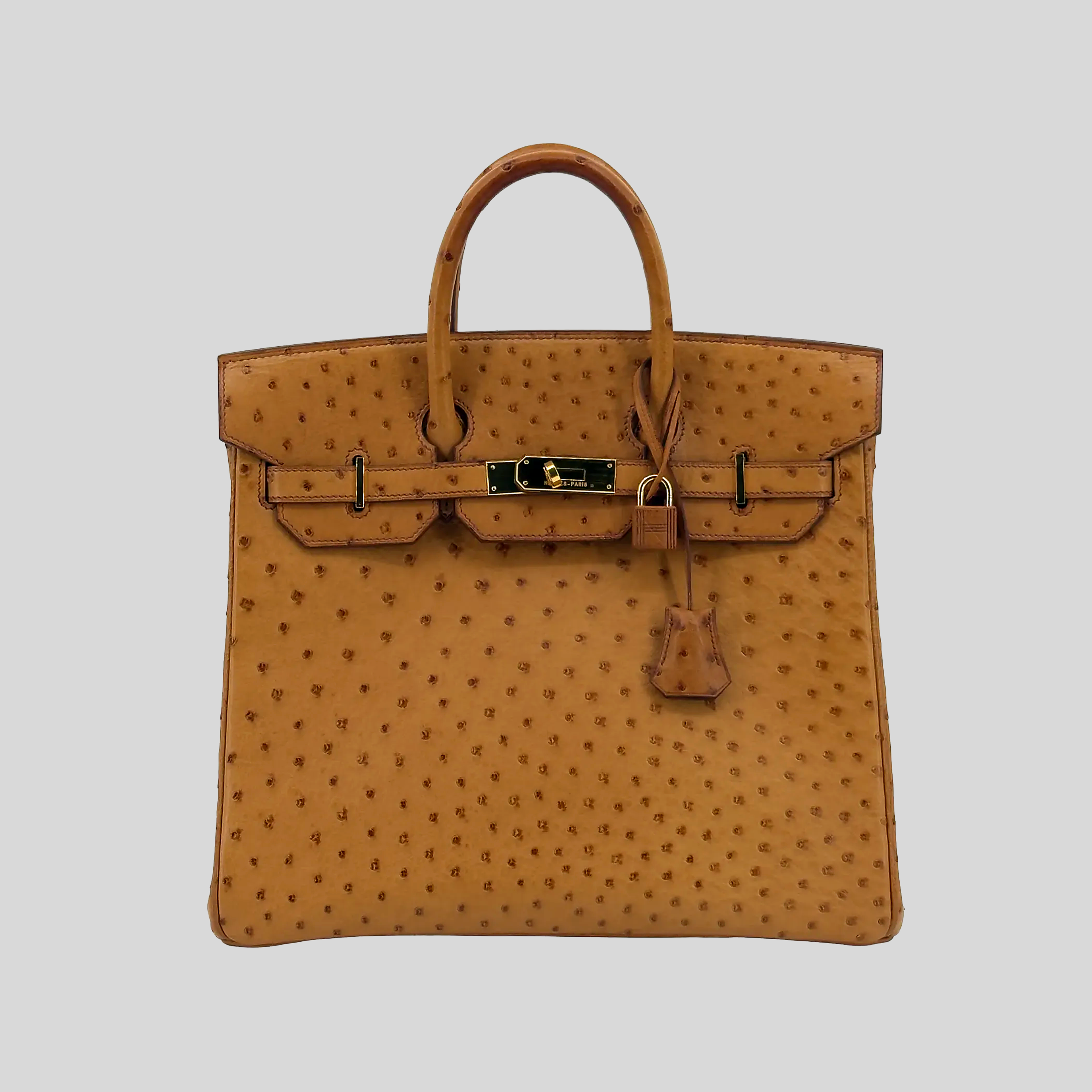 Hermès HAC 32 Gold Ostrich Gold Hardware