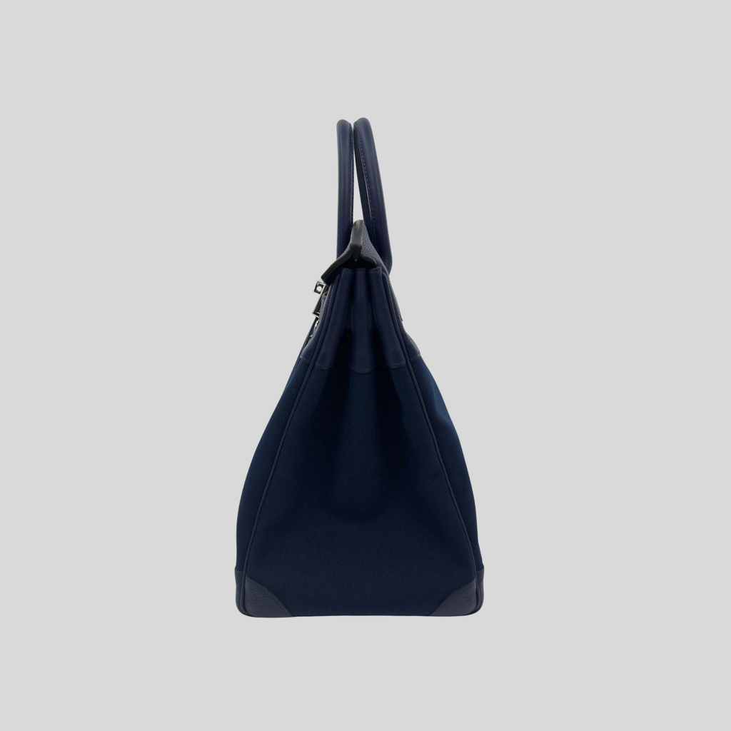 HAC 40 Bleu de Malte Togo Leather and Bleu Nuit Toile Militaire Canvas Palladium Hardware
