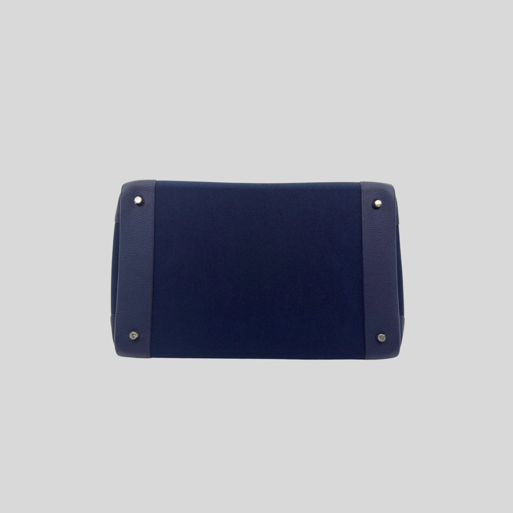HAC 40 Bleu de Malte Togo Leather and Bleu Nuit Toile Militaire Canvas Palladium Hardware