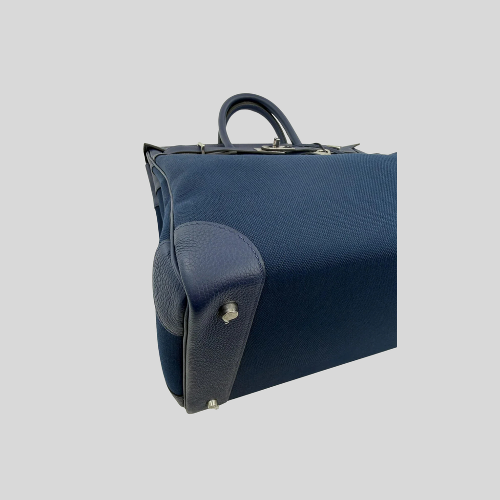HAC 40 Bleu de Malte Togo Leather and Bleu Nuit Toile Militaire Canvas Palladium Hardware