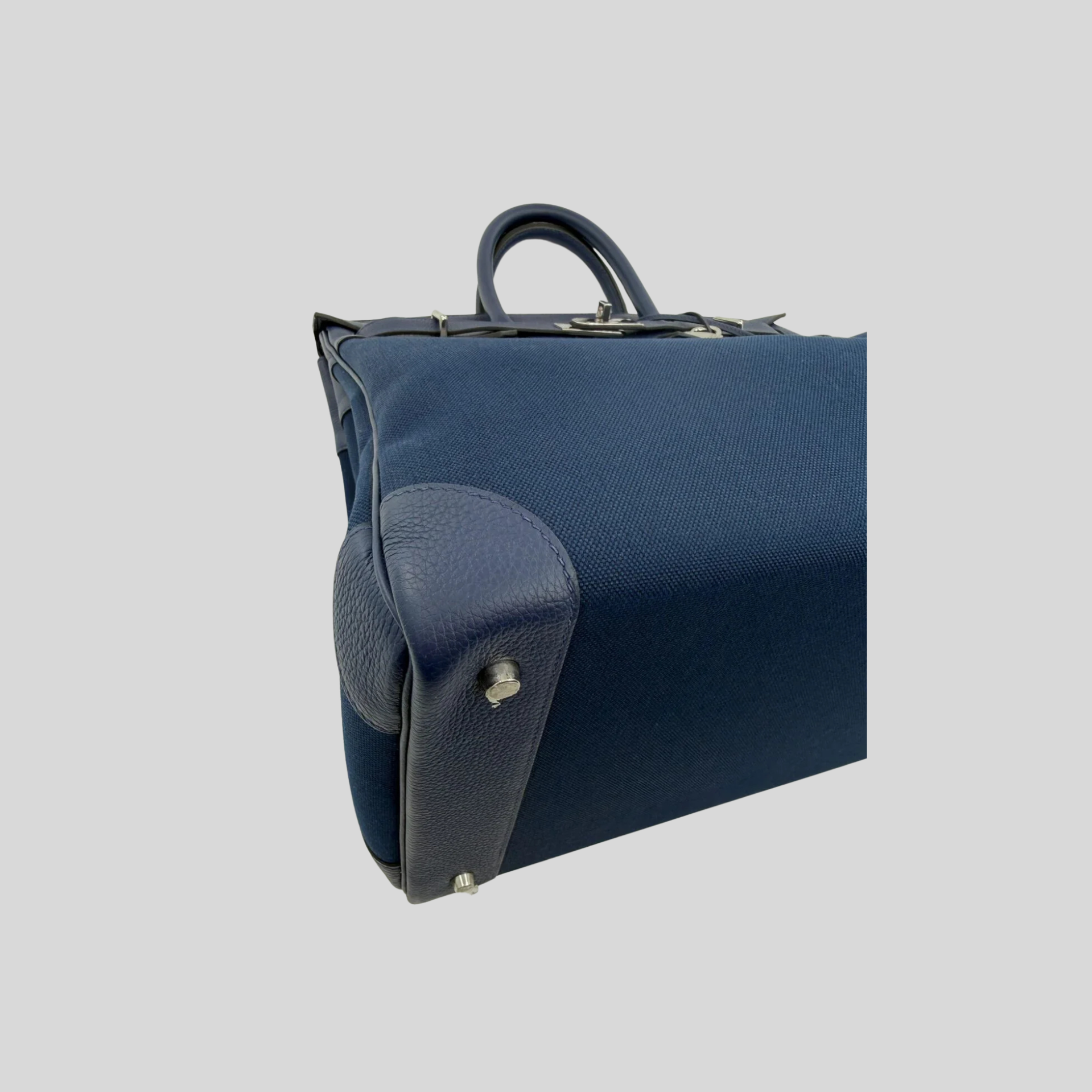 HAC 40 Bleu de Malte Togo Leather and Bleu Nuit Toile Militaire Canvas Palladium Hardware