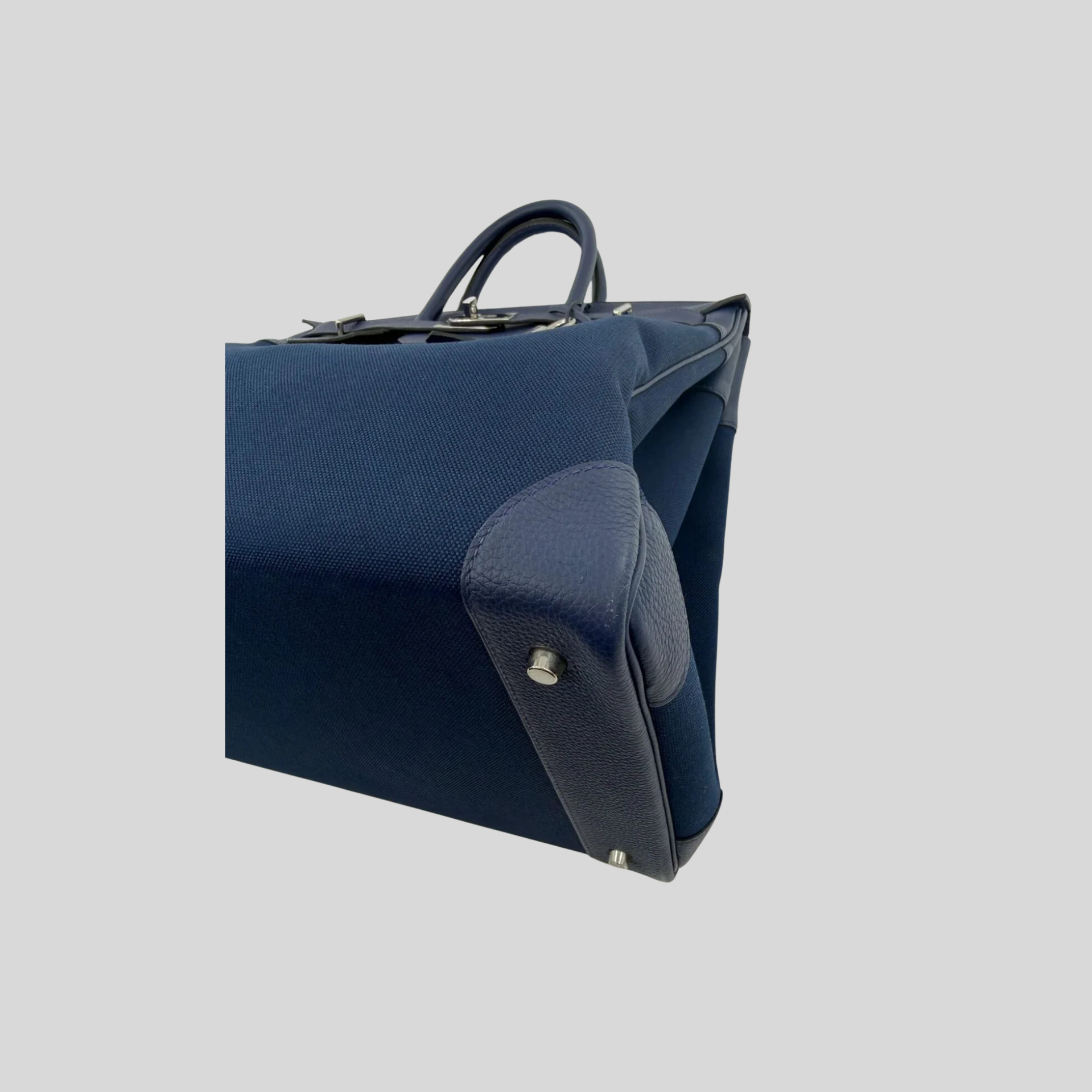 HAC 40 Bleu de Malte Togo Leather and Bleu Nuit Toile Militaire Canvas Palladium Hardware