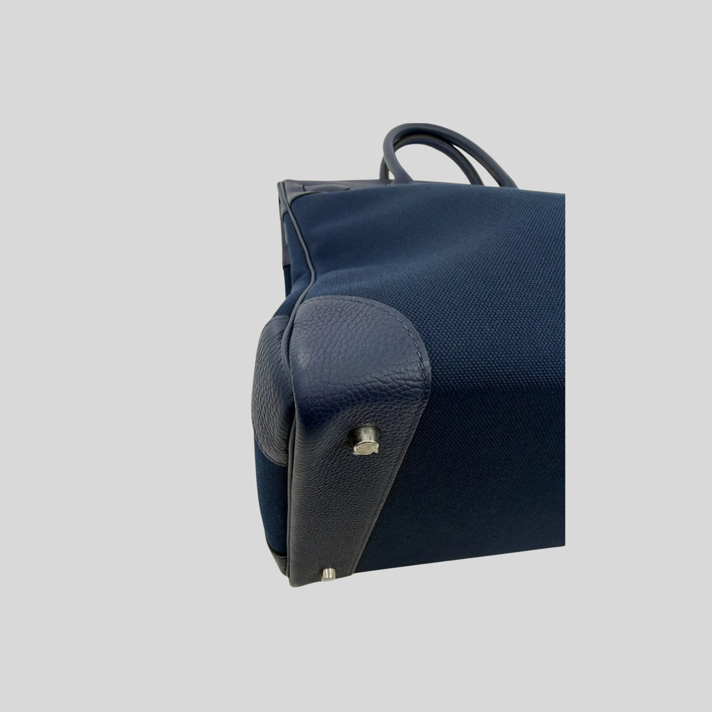 HAC 40 Bleu de Malte Togo Leather and Bleu Nuit Toile Militaire Canvas Palladium Hardware