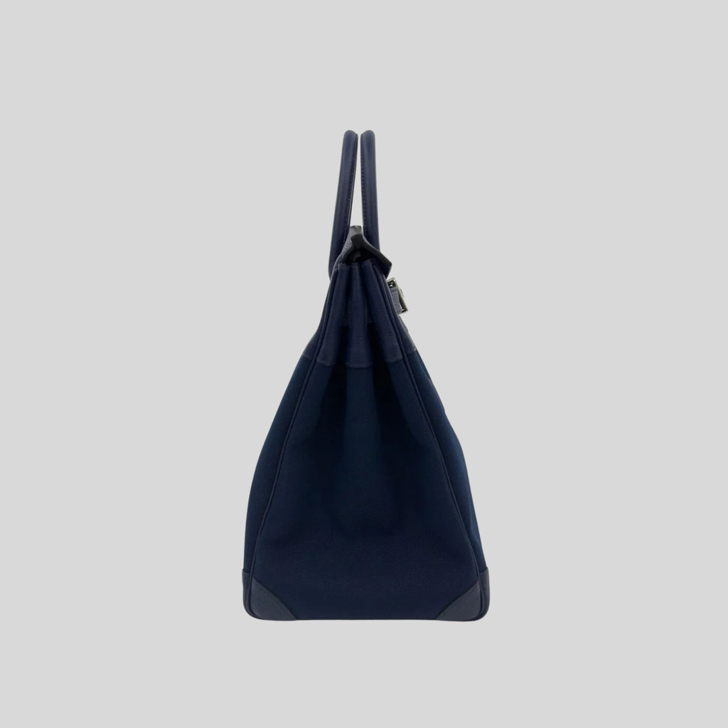 HAC 40 Bleu de Malte Togo Leather and Bleu Nuit Toile Militaire Canvas Palladium Hardware