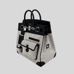 Hermès HAC (Haut à Courroies) 40 Limited Edition Cargo Noir Swift and Toile Palladium Hardware