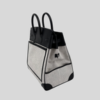 Hermès HAC (Haut à Courroies) 40 Limited Edition Cargo Noir Swift and Toile Palladium Hardware