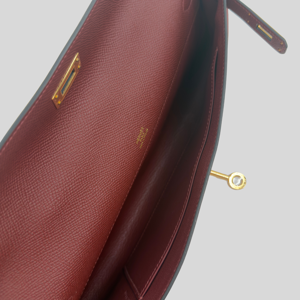 Hermès Kelly Cut Rouge H Epsom Gold Hardware (2026 G) | Randolph Goods