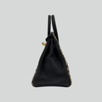 Hermès Birkin 25 Custom Leopard Print Swarovski Crystals Black Togo Gold Hardware | Randolph Goods