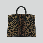 Hermès Birkin 25 Custom Leopard Print Swarovski Crystals Black Togo Gold Hardware | Randolph Goods