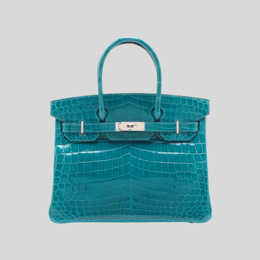 Hermès Birkin 30 Bleu Izmir Niloticus Crocodile Leather Palladium Hardware