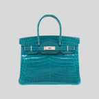 Hermès Birkin 30 Bleu Izmir Niloticus Crocodile Leather Palladium Hardware