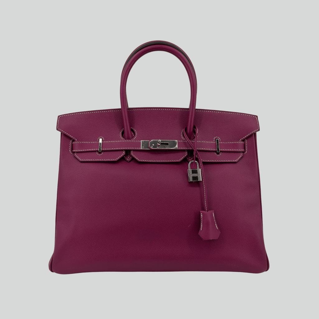 Hermès Birkin 35 Candy Collection Verso Tosca/Rose Tyrien Interior Epsom Palladium Hardware