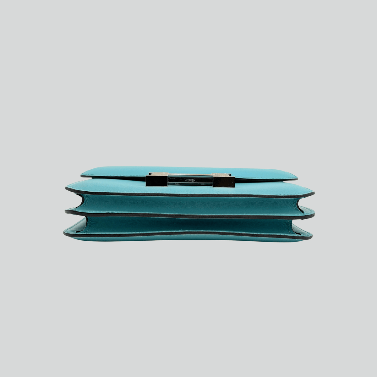 Hermès Constance 18 Bleu Atoll/Ficelle Lizard buckle Swift Palladium Hardware | Randolph Goods