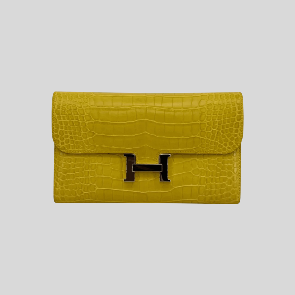 Hermès Constance Long Mimosa Matte Alligator Palladium Hardware