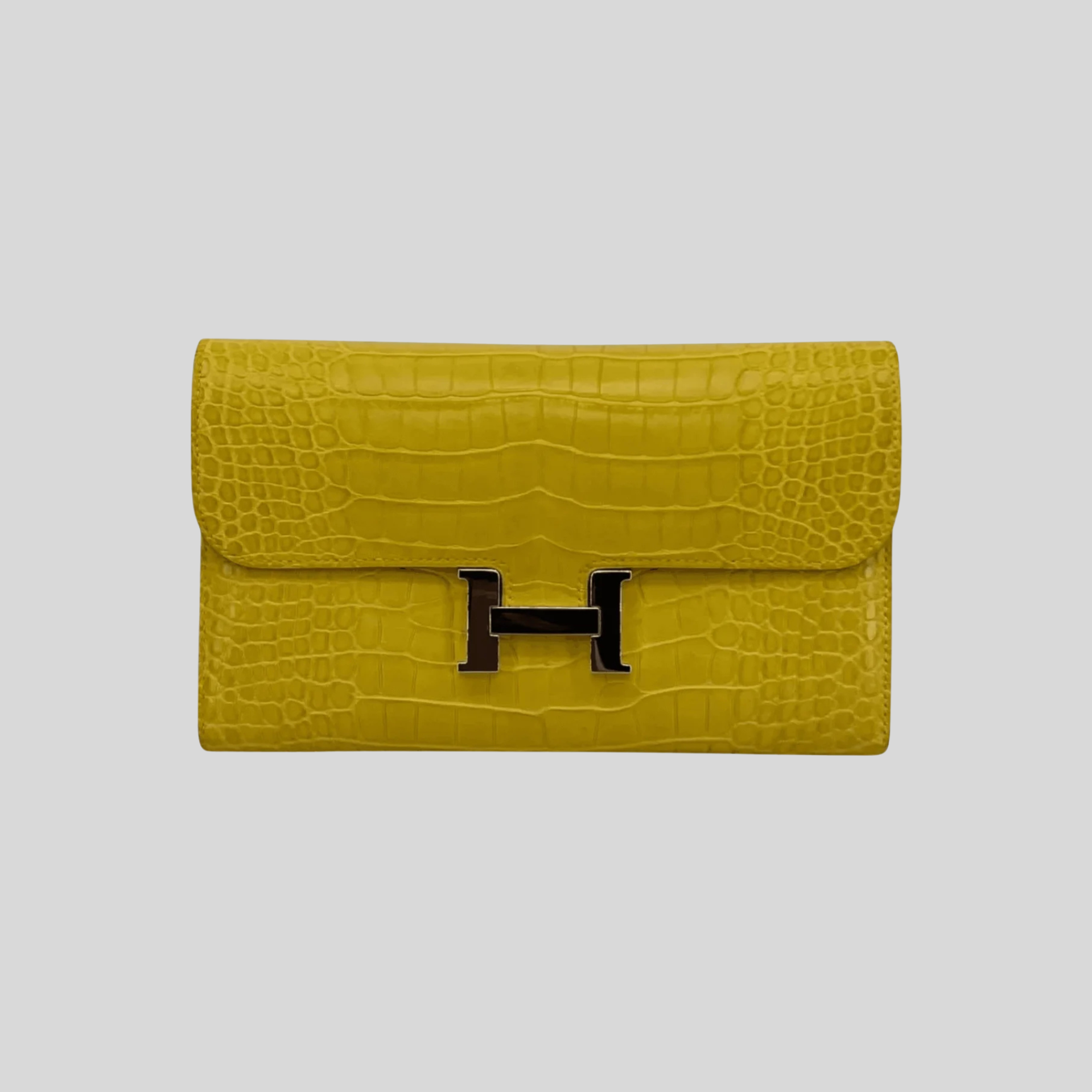 Hermès Constance Long Mimosa Matte Alligator Palladium Hardware