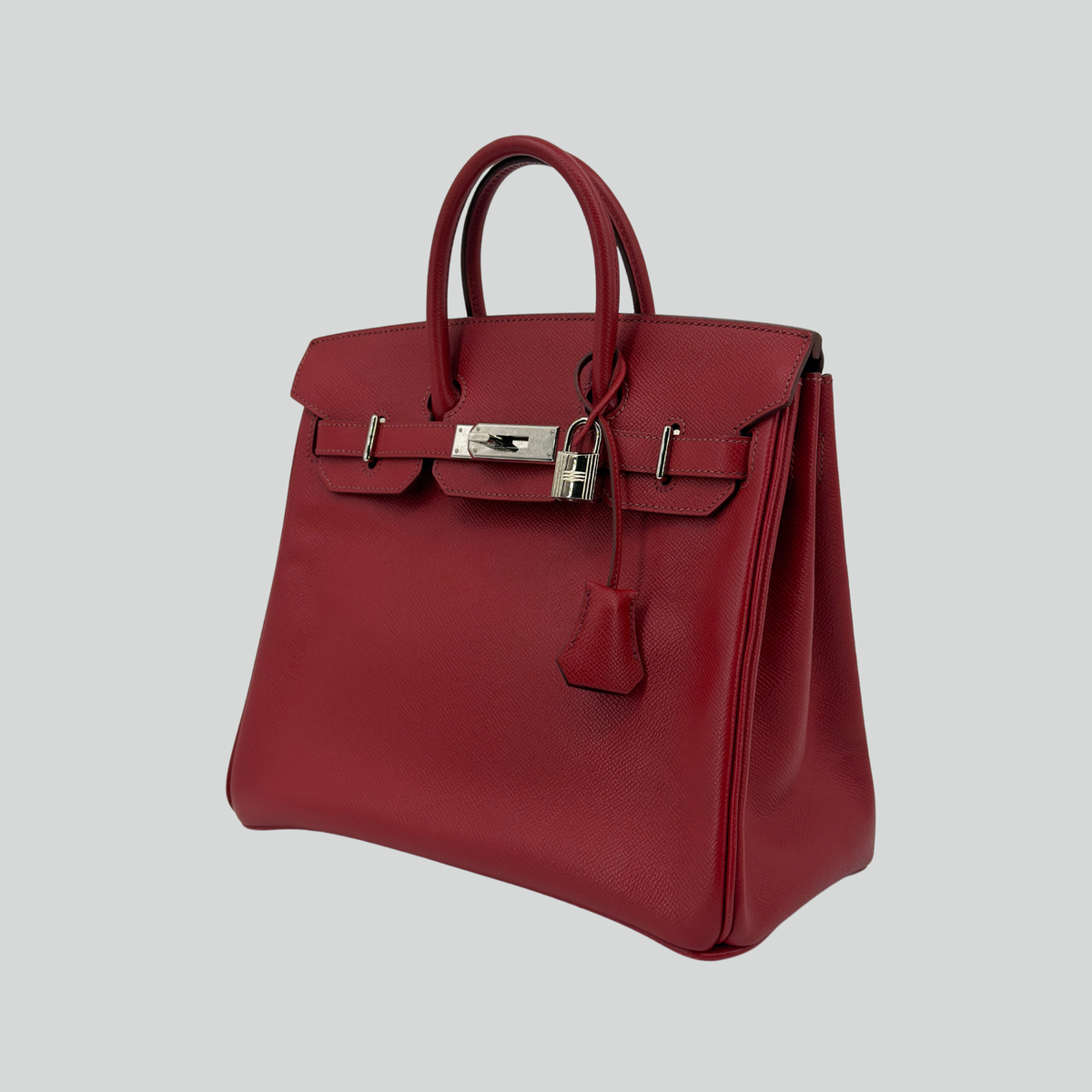 Hermès HAC 28 Rouge Vif Epsom Palladium Hardware | Randolph Goods