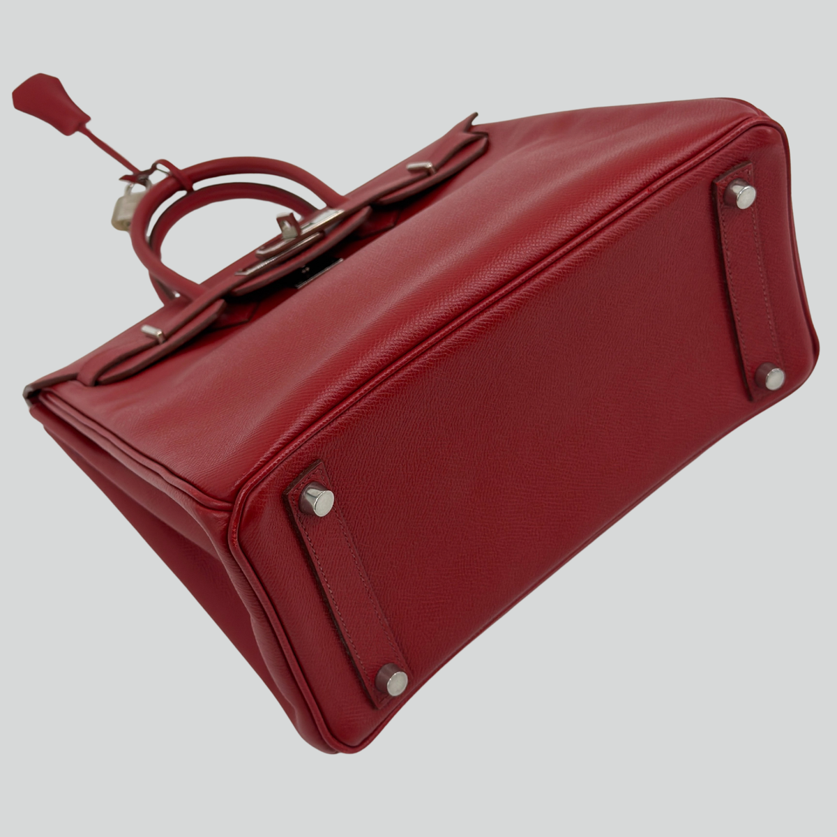 Hermès HAC 28 Rouge Vif Epsom Palladium Hardware | Randolph Goods