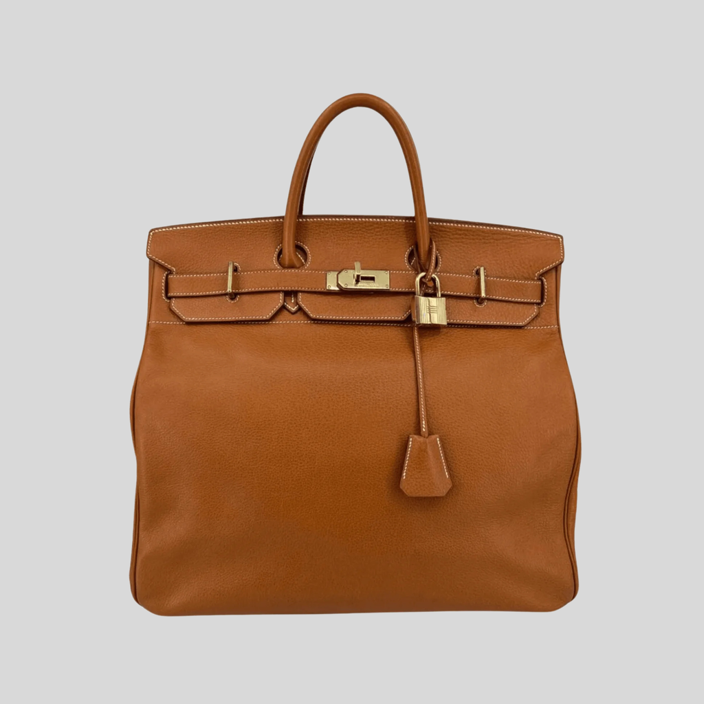Hermès HAC (Haut à Courroies) 45 Natural Ardennes Leather Gold Hardware