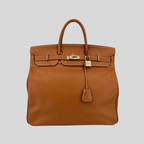 Hermès HAC (Haut à Courroies) 45 Natural Ardennes Leather Gold Hardware