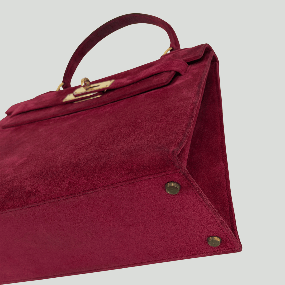 Hermès Kelly 28 Pink Doblis Suede Leather Gold Hardware | Randolph Goods