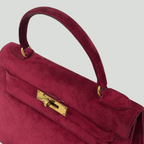 Hermès Kelly 28 Pink Doblis Suede Leather Gold Hardware | Randolph Goods