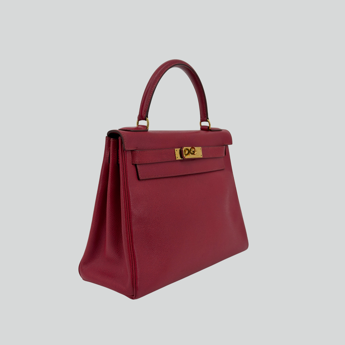 Hermès Kelly 28 Rouge Vif Courchevel Gold Hardware