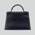 Hermès Kelly 32 Bleu Indigo Courchevel Gold Hardware | Randolph Goods