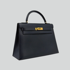 Hermès Kelly 32 Bleu Indigo Courchevel Gold Hardware | Randolph Goods