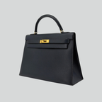 Hermès Kelly 32 Bleu Indigo Courchevel Gold Hardware | Randolph Goods