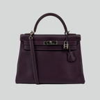 Hermès Kelly 32 Raisin Epsom Palladium Hardware | Randolph Goods