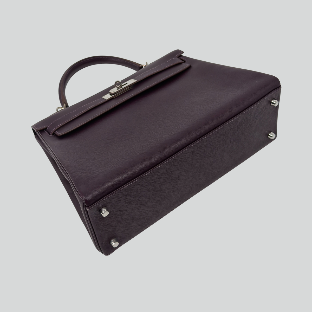 Hermès Kelly 32 Raisin Epsom Palladium Hardware | Randolph Goods