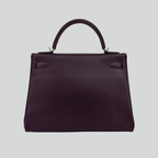 Hermès Kelly 32 Raisin Epsom Palladium Hardware | Randolph Goods