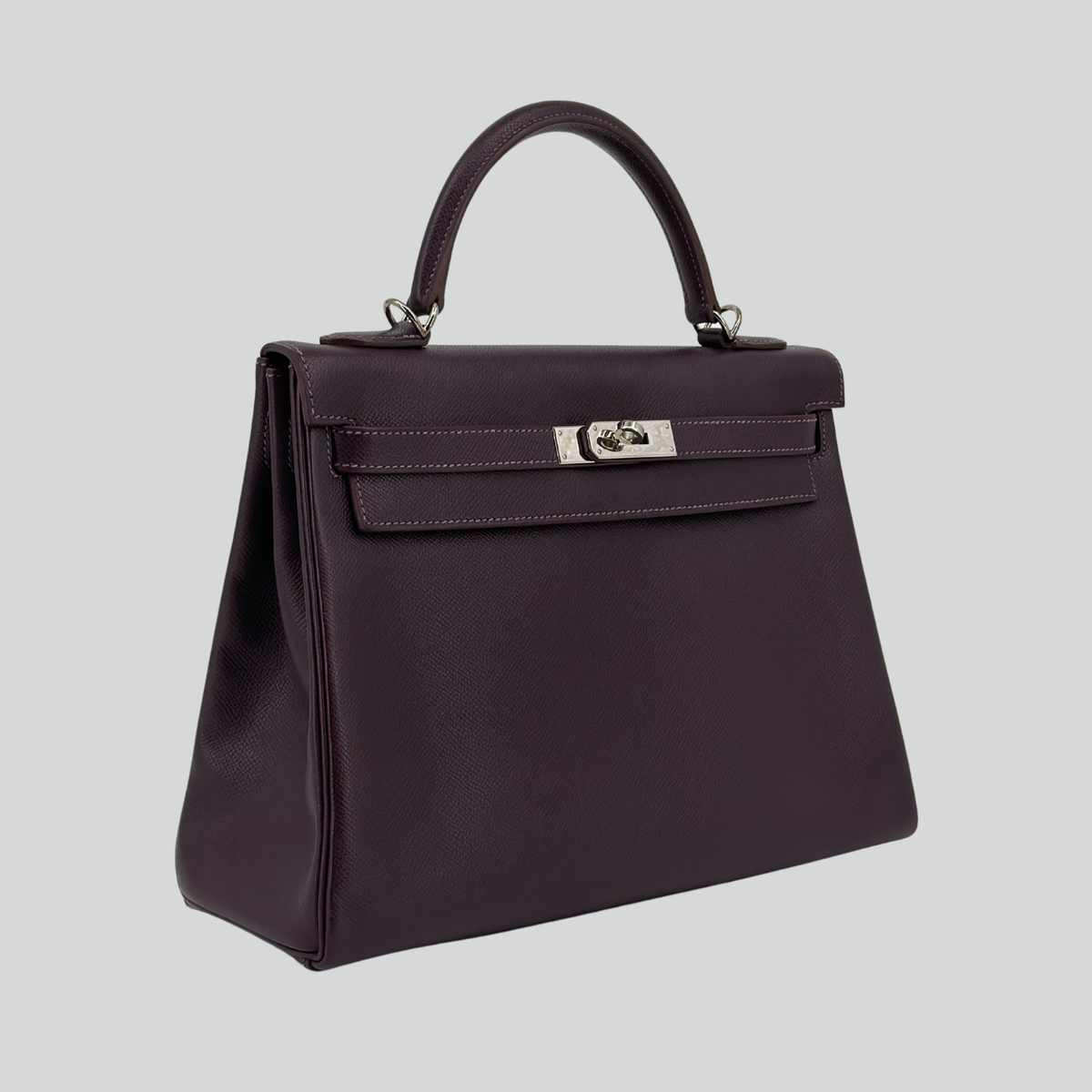 Hermès Kelly 32 Raisin Epsom Palladium Hardware | Randolph Goods