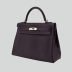 Hermès Kelly 32 Raisin Epsom Palladium Hardware | Randolph Goods