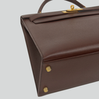 Hermès Kelly 32 Sellier Marron oncé Courchevel Gold Hardware | Randolph Goods

