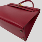 Hermès Kelly 32 Sellier Rouge Vif Courchevel Gold Hardware | Randolph Goods
